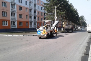 В Мысках активно ведутся работы по ремонту дорог.