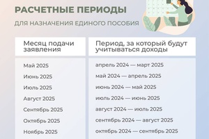 Расчетные периоды для назначения единого пособия